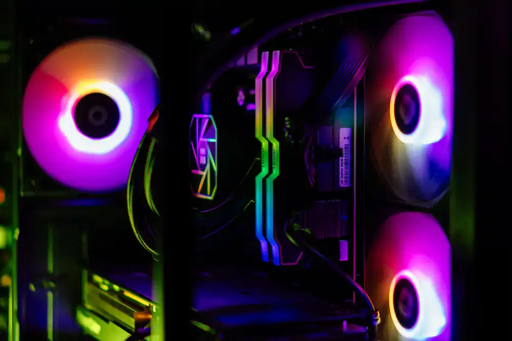 High-end gaming PC with RGB lighting