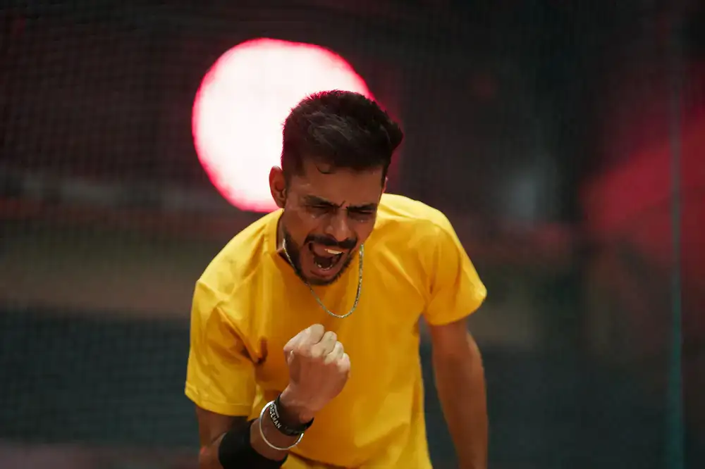 Player celebrating a win
